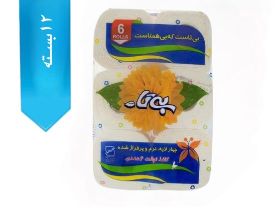 دستمال کاغذی توالت 6 قلو بی تا - کارتن 12 عددی